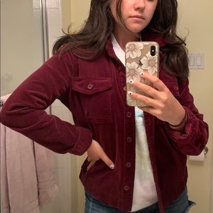 PACSUN Burgundy Corduroy Trucker Jacket